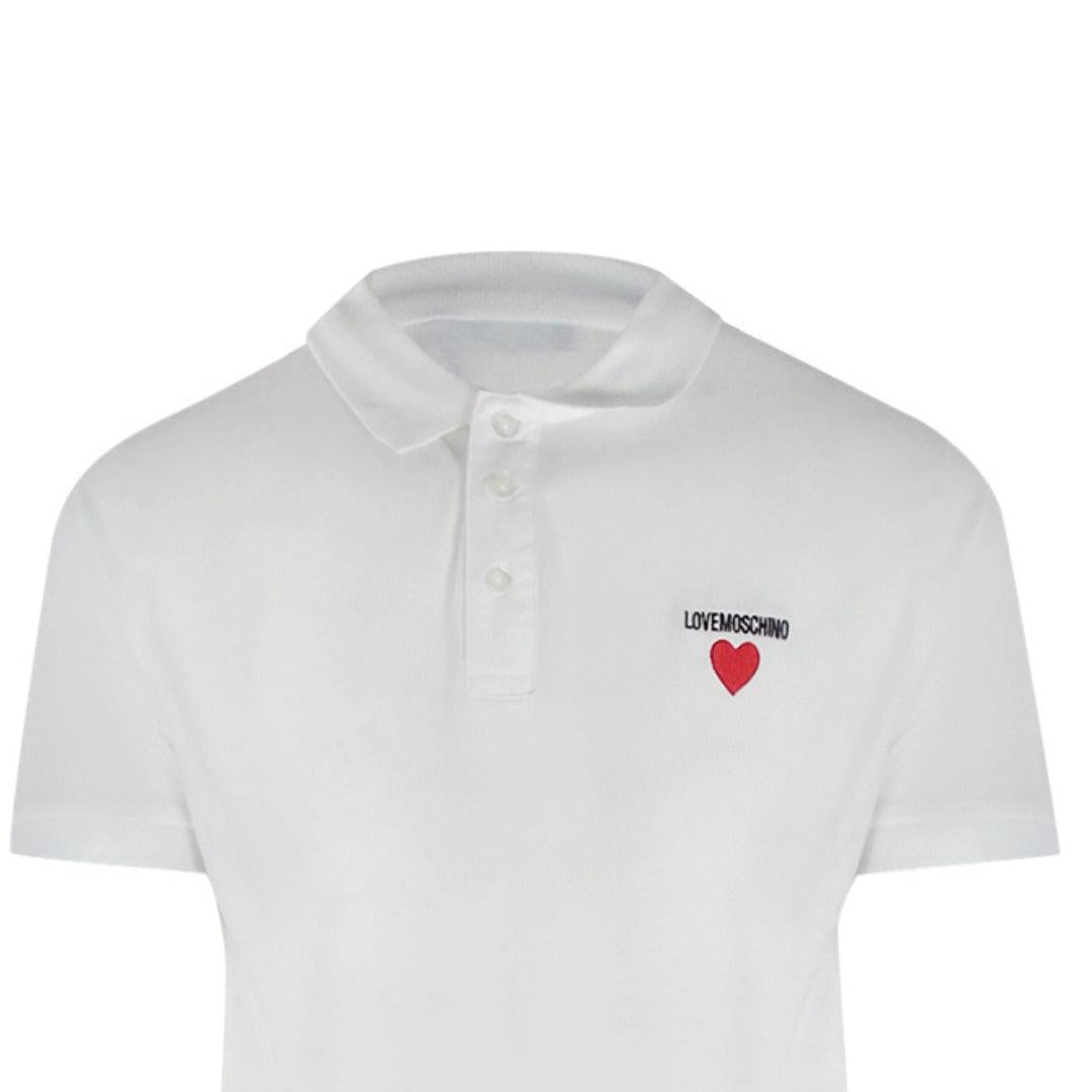 White - Lifestyle - Love Moschino Mens Cotton Short-Sleeved Polo Shirt