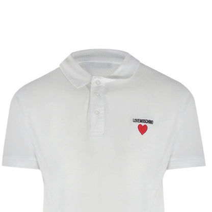 White - Lifestyle - Love Moschino Mens Cotton Short-Sleeved Polo Shirt