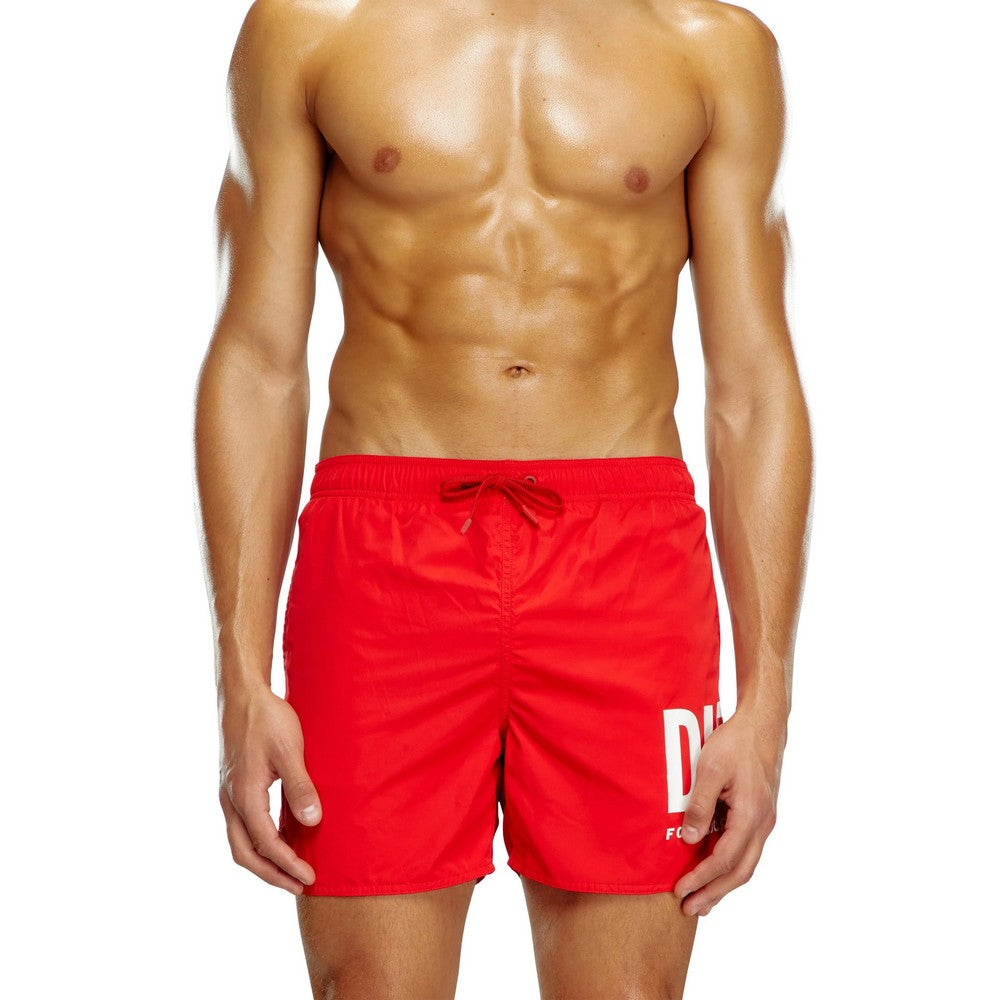Red - Side - Diesel Mens BMBX-Nico Swim Shorts