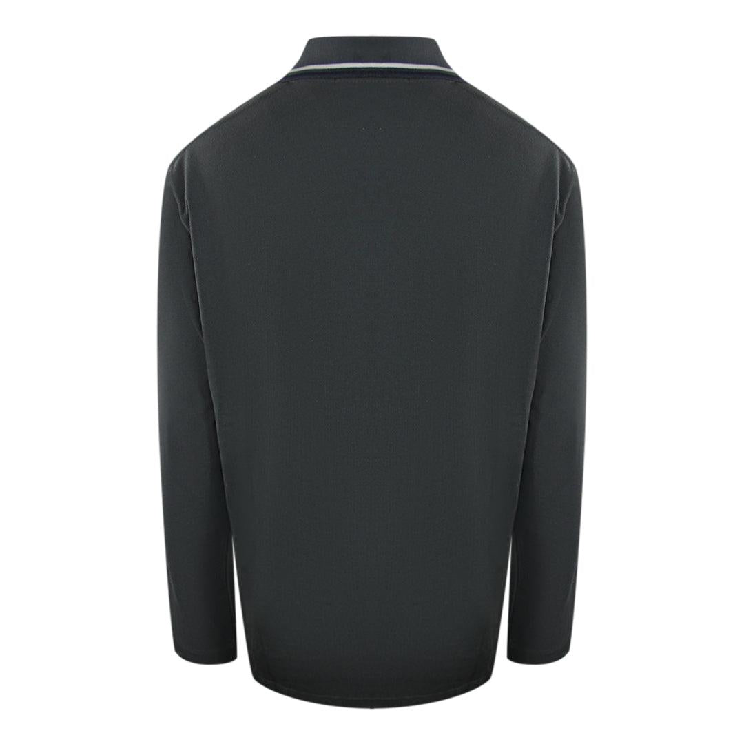 Gun Metal-White - Back - Fred Perry Mens Cotton Long-Sleeved Polo Shirt