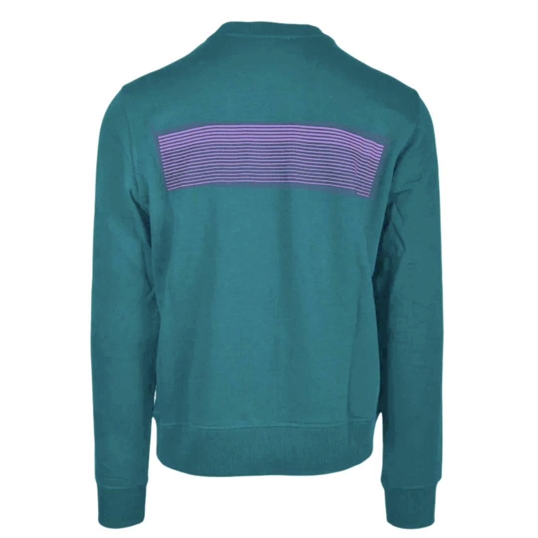 Blue - Back - Diesel Unisex Adult Striped Logo Sweatshirt