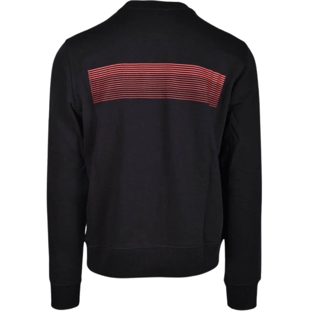 Black - Back - Diesel Unisex Adult Striped Logo Sweatshirt