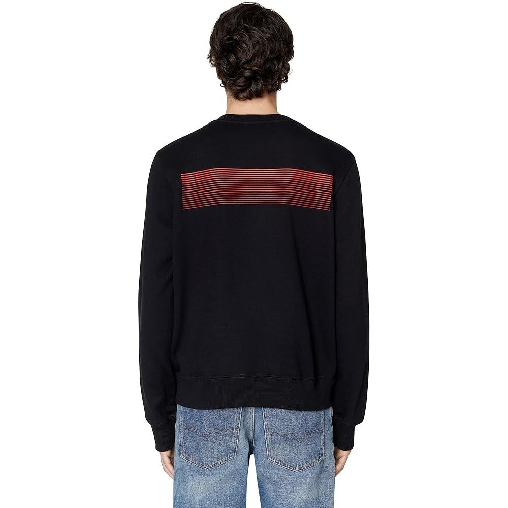 Black - Pack Shot - Diesel Unisex Adult Striped Logo Sweatshirt