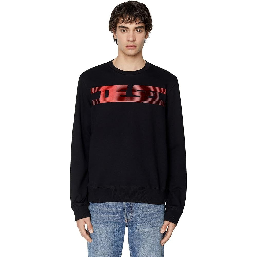 Black - Lifestyle - Diesel Unisex Adult Striped Logo Sweatshirt