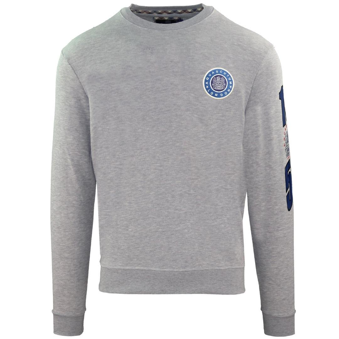 Grey - Front - Aquascutum Unisex Adult Circle Logo Embossed Sweatshirt