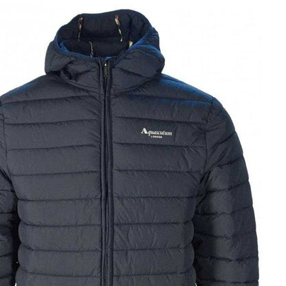 Navy Blue - Side - Aquascutum Mens Active Hooded Hooded Jacket