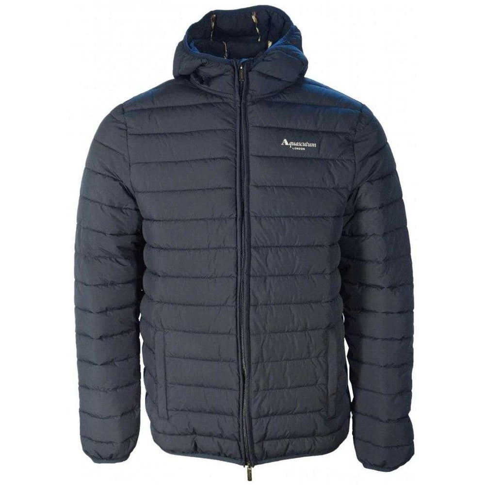 Navy Blue - Front - Aquascutum Mens Active Hooded Hooded Jacket