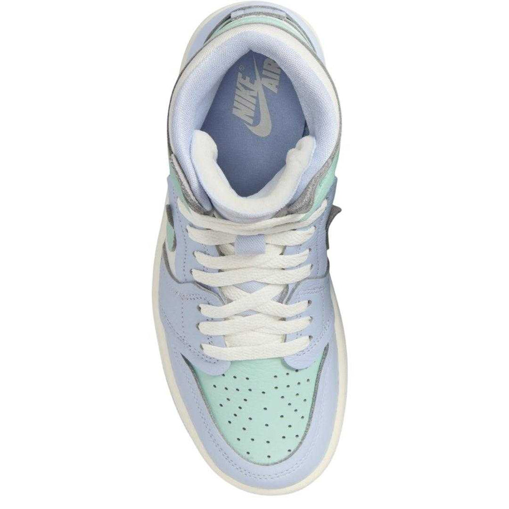 Light Blue-Green - Side - Nike Womens-Ladies Air Jordan 1 Leather Trainers