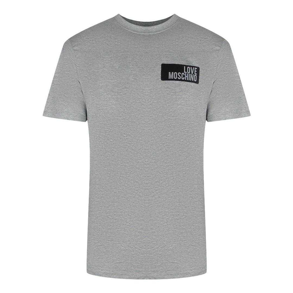 Grey - Front - Love Moschino Mens Block Logo T-Shirt
