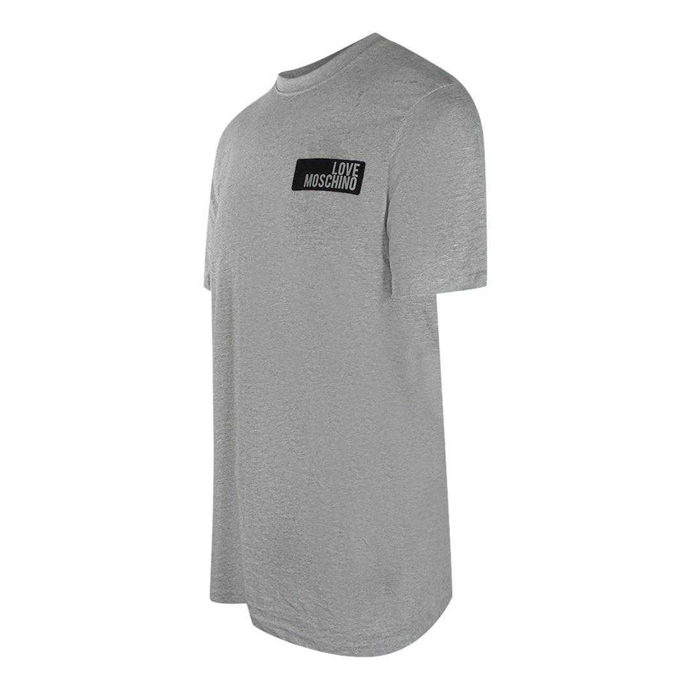 Grey - Side - Love Moschino Mens Block Logo T-Shirt