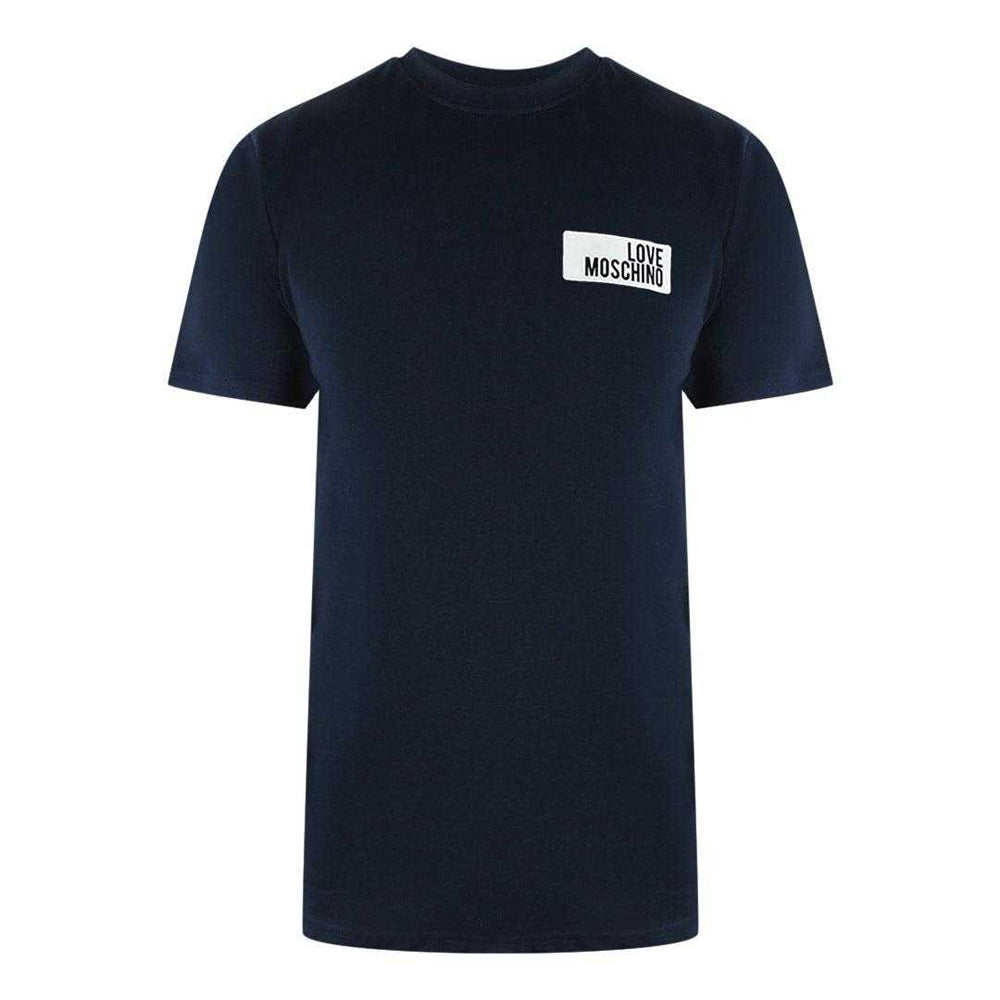 Navy Blue - Front - Love Moschino Mens Block Logo T-Shirt