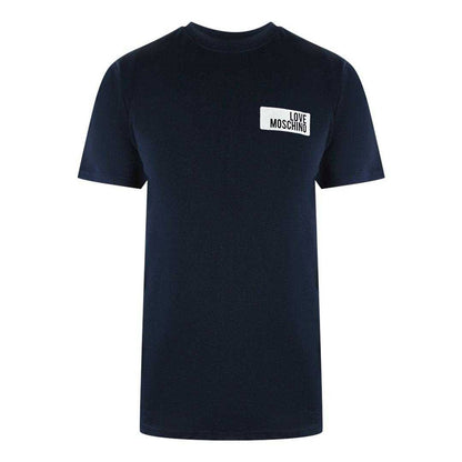 Navy Blue - Front - Love Moschino Mens Block Logo T-Shirt