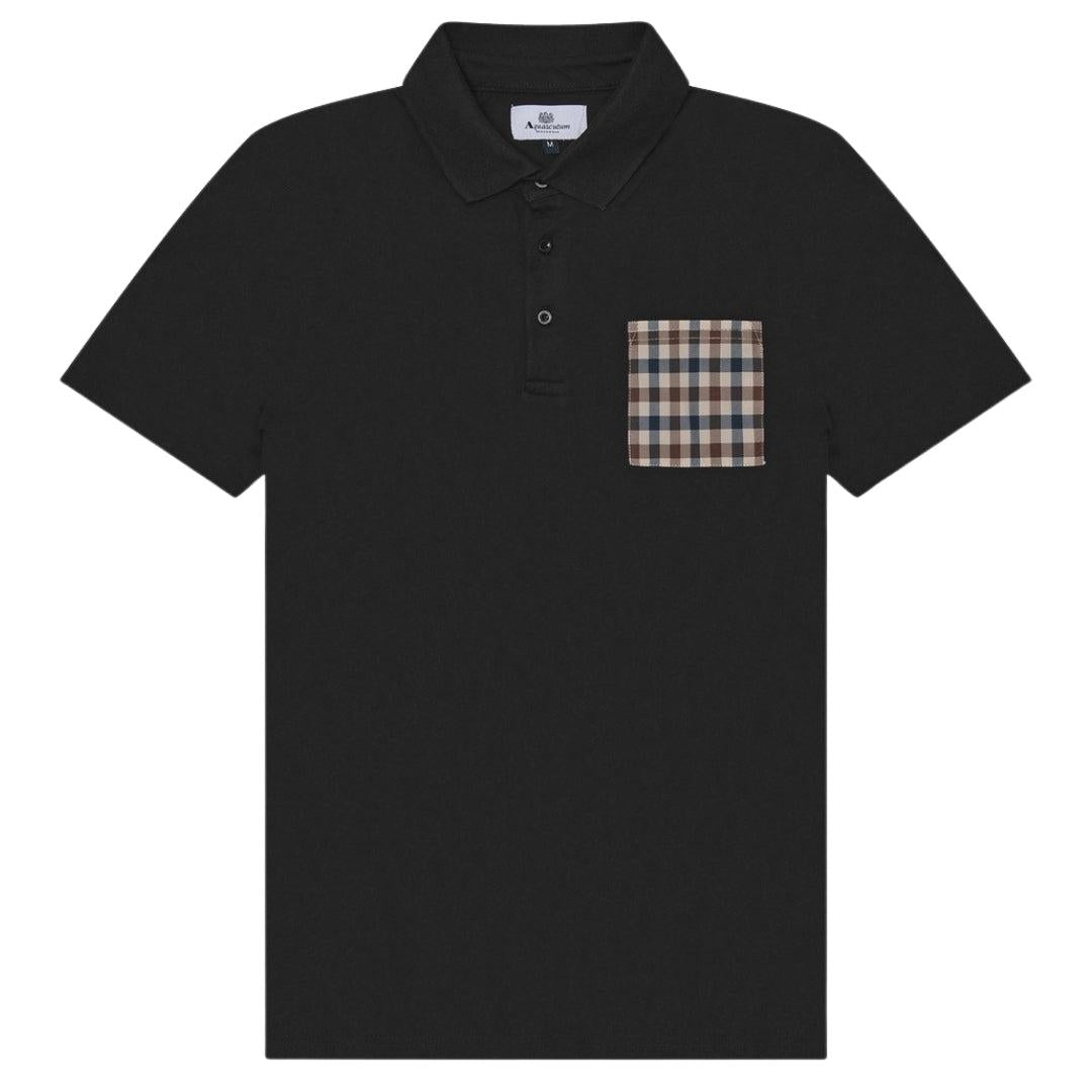 Black - Front - Aquascutum Mens Active Sailor Short-Sleeved Polo Shirt