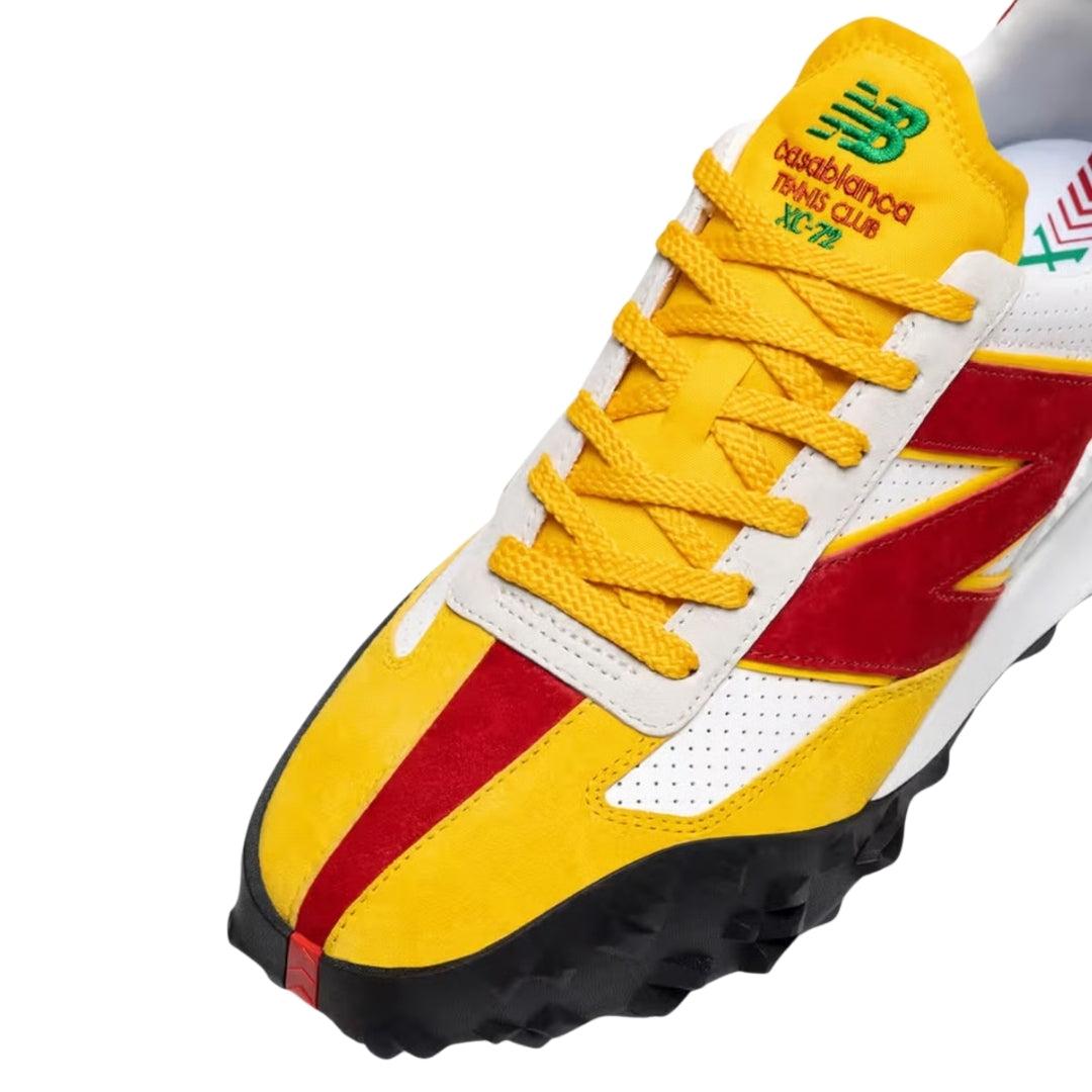 Yellow-Red-White - Side - Casablanca Mens New Balance Suede Trainers