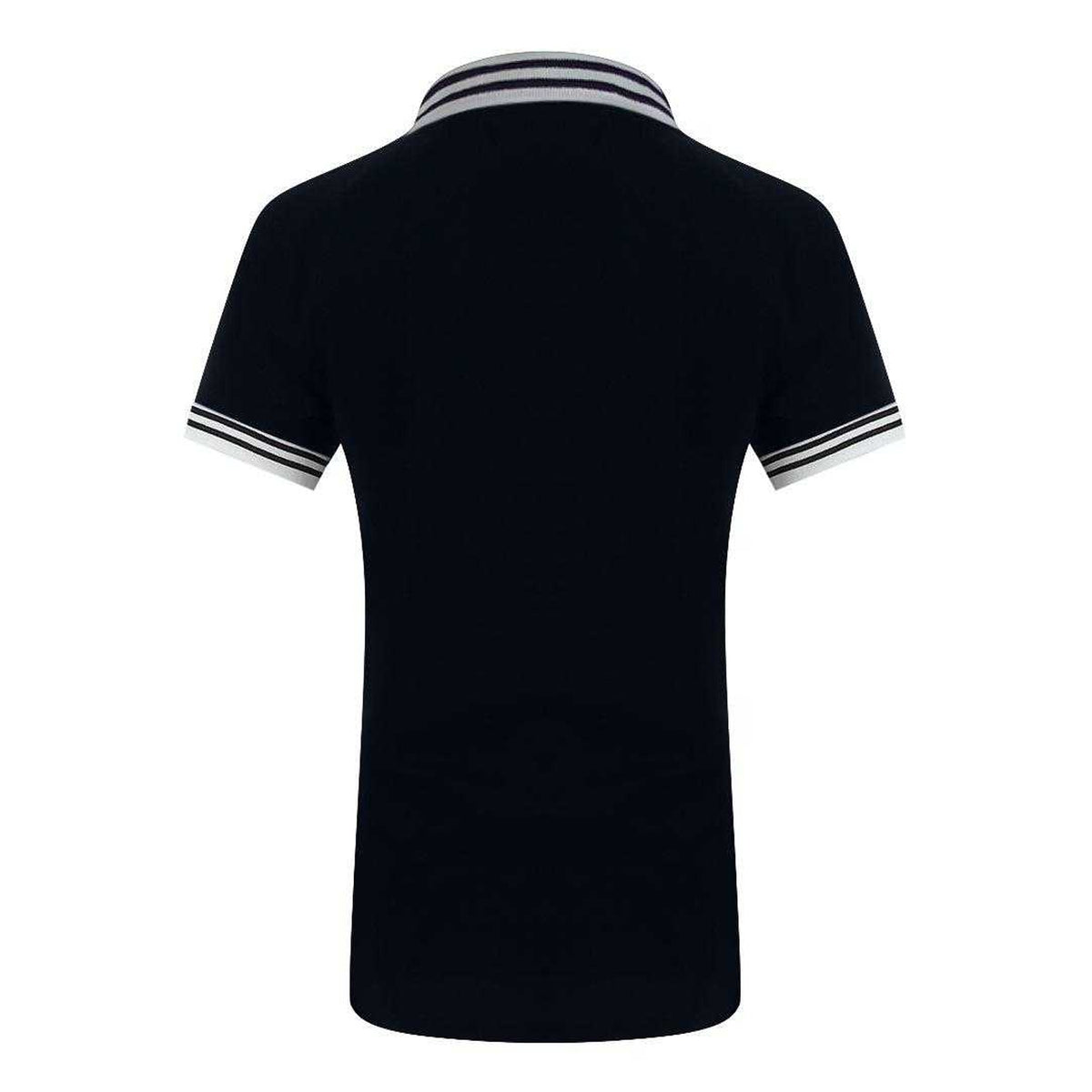 Navy Blue - Back - Love Moschino Mens Heart Cotton Polo Shirt