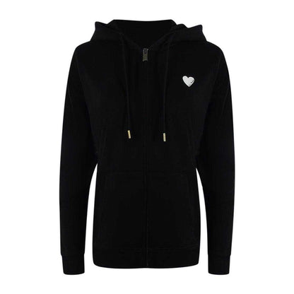 Black - Front - Love Moschino Womens-Ladies Cotton Long-Sleeved Full Zip Hoodie