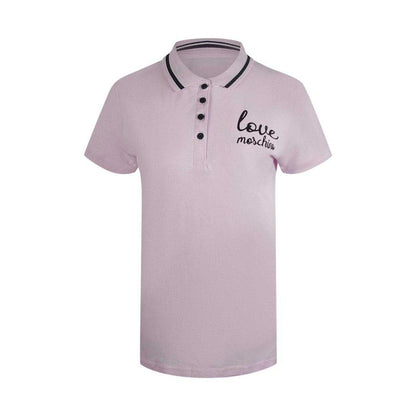 Pink - Front - Love Moschino Womens-Ladies Embroidered Logo Polo Shirt