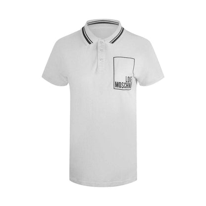 White - Front - Love Moschino Mens Cotton Polo Shirt