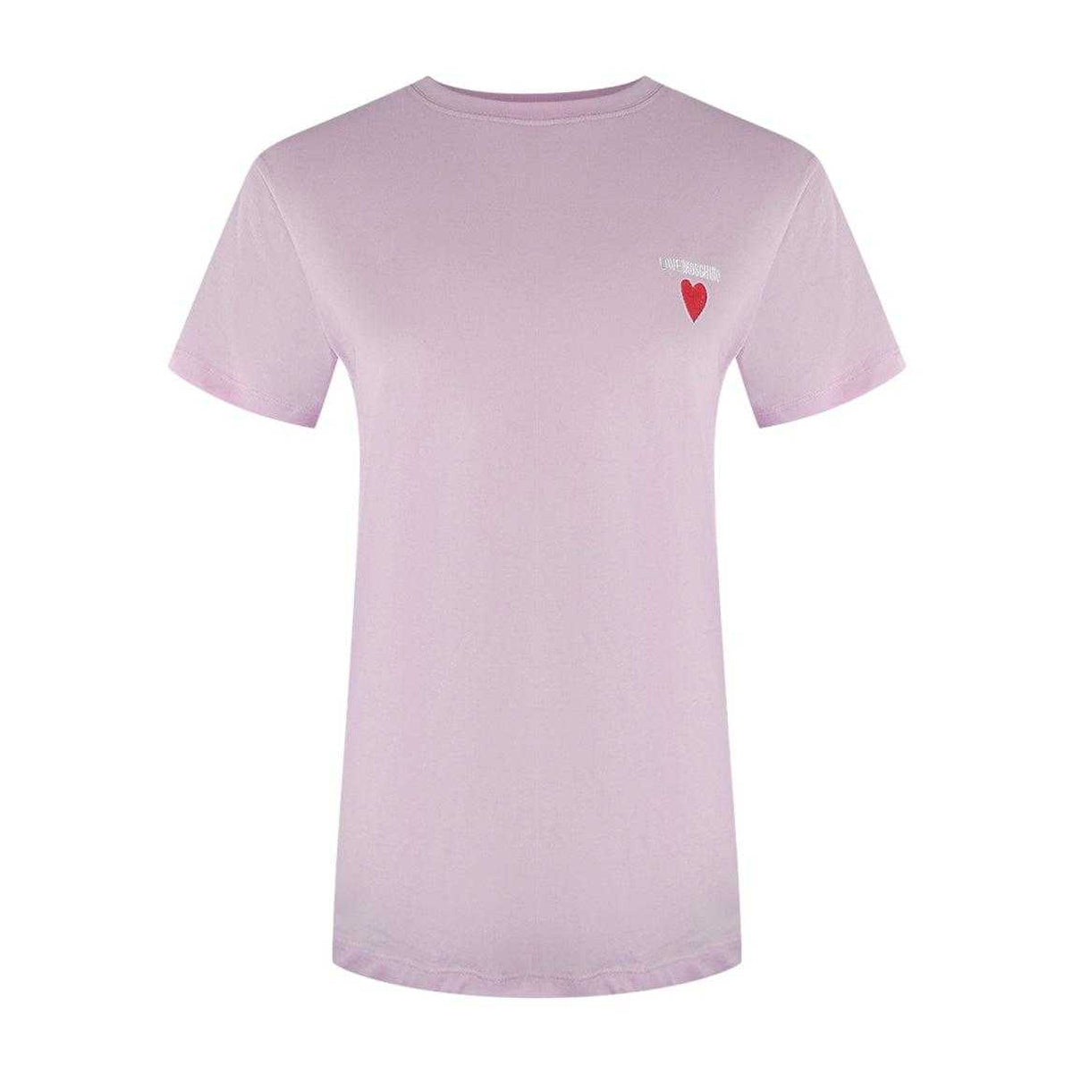 Pink - Front - Love Moschino Womens-Ladies Love Heart T-Shirt