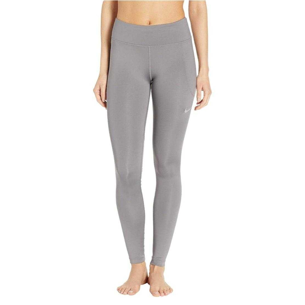 Grey - Front - Nike Womens-Ladies One Polyester Blend Stretch Sports Leggings