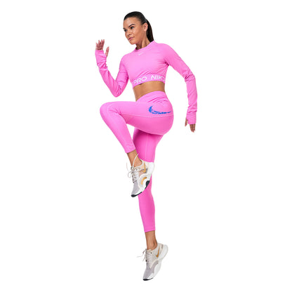 Pink - Side - Nike Womens-Ladies 7-8 Leggings