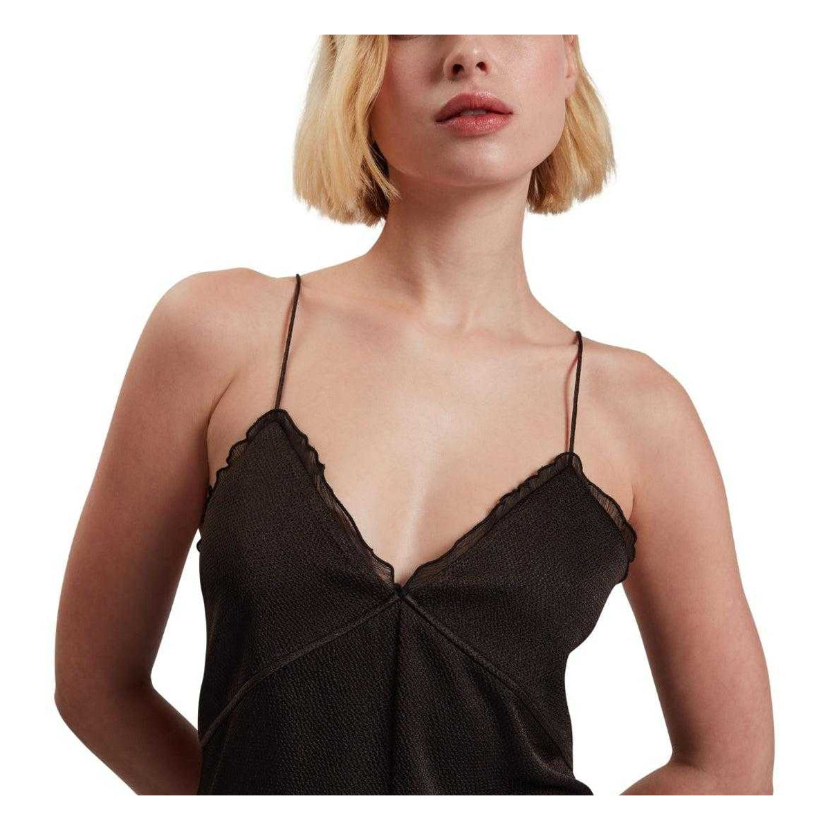 Black - Lifestyle - Ted Baker Womens-Ladies Mylra Frill Detail Slip Dress