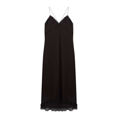 Black - Front - Ted Baker Womens-Ladies Mylra Frill Detail Slip Dress