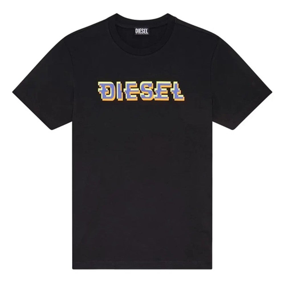Black - Front - Diesel Unisex Adult Pixel Logo T-Shirt