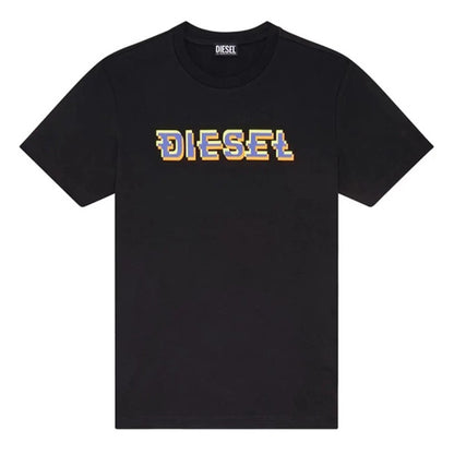 Black - Front - Diesel Unisex Adult Pixel Logo T-Shirt
