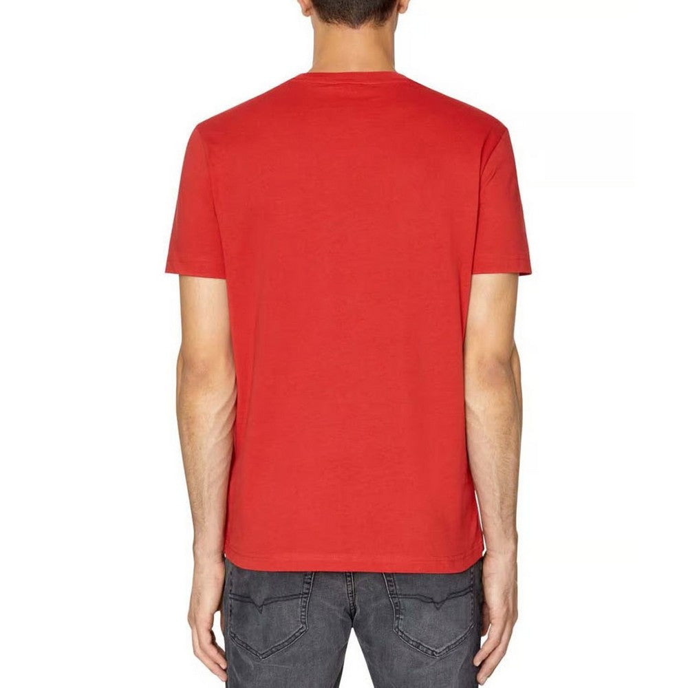 Red - Back - Diesel Unisex Adult Pixel Logo T-Shirt