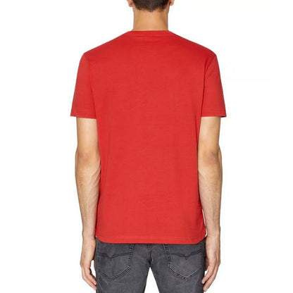 Red - Back - Diesel Unisex Adult Pixel Logo T-Shirt