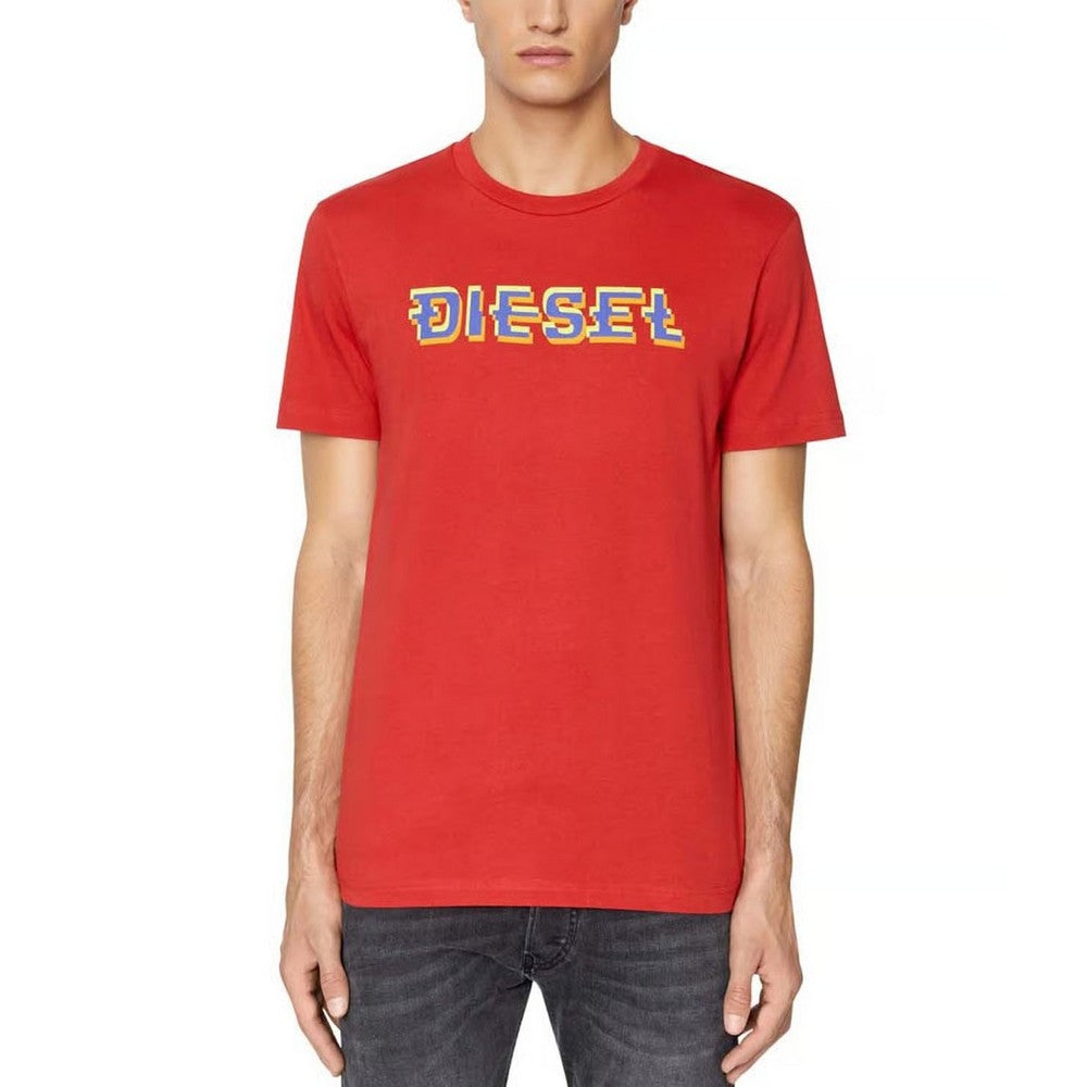 Red - Pack Shot - Diesel Unisex Adult Pixel Logo T-Shirt