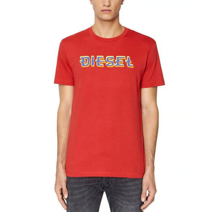 Red - Pack Shot - Diesel Unisex Adult Pixel Logo T-Shirt