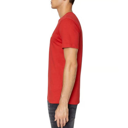 Red - Side - Diesel Unisex Adult Pixel Logo T-Shirt