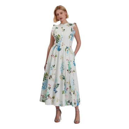 White - Side - Ted Baker Womens-Ladies Giolia Sleeveless Midi Dress