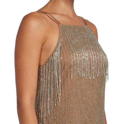 Nude Pink - Lifestyle - Ted Baker Womens-Ladies Diveria Rhinestone Fringe Mini Dress