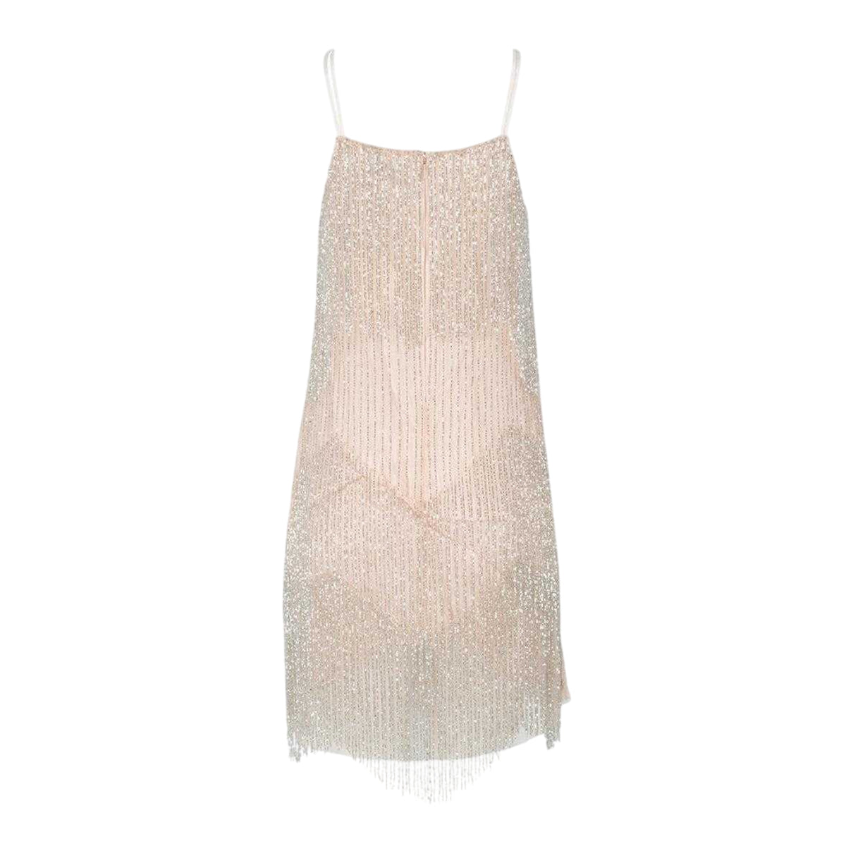Nude Pink - Front - Ted Baker Womens-Ladies Diveria Rhinestone Fringe Mini Dress