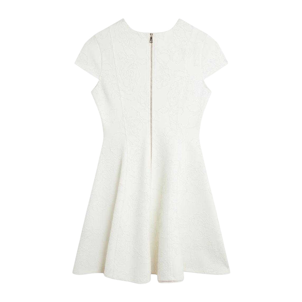 Ivory - Back - Ted Baker Womens-Ladies Codaa Embroidered Ponte Skater Dress