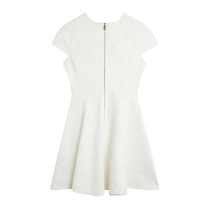 Ivory - Back - Ted Baker Womens-Ladies Codaa Embroidered Ponte Skater Dress