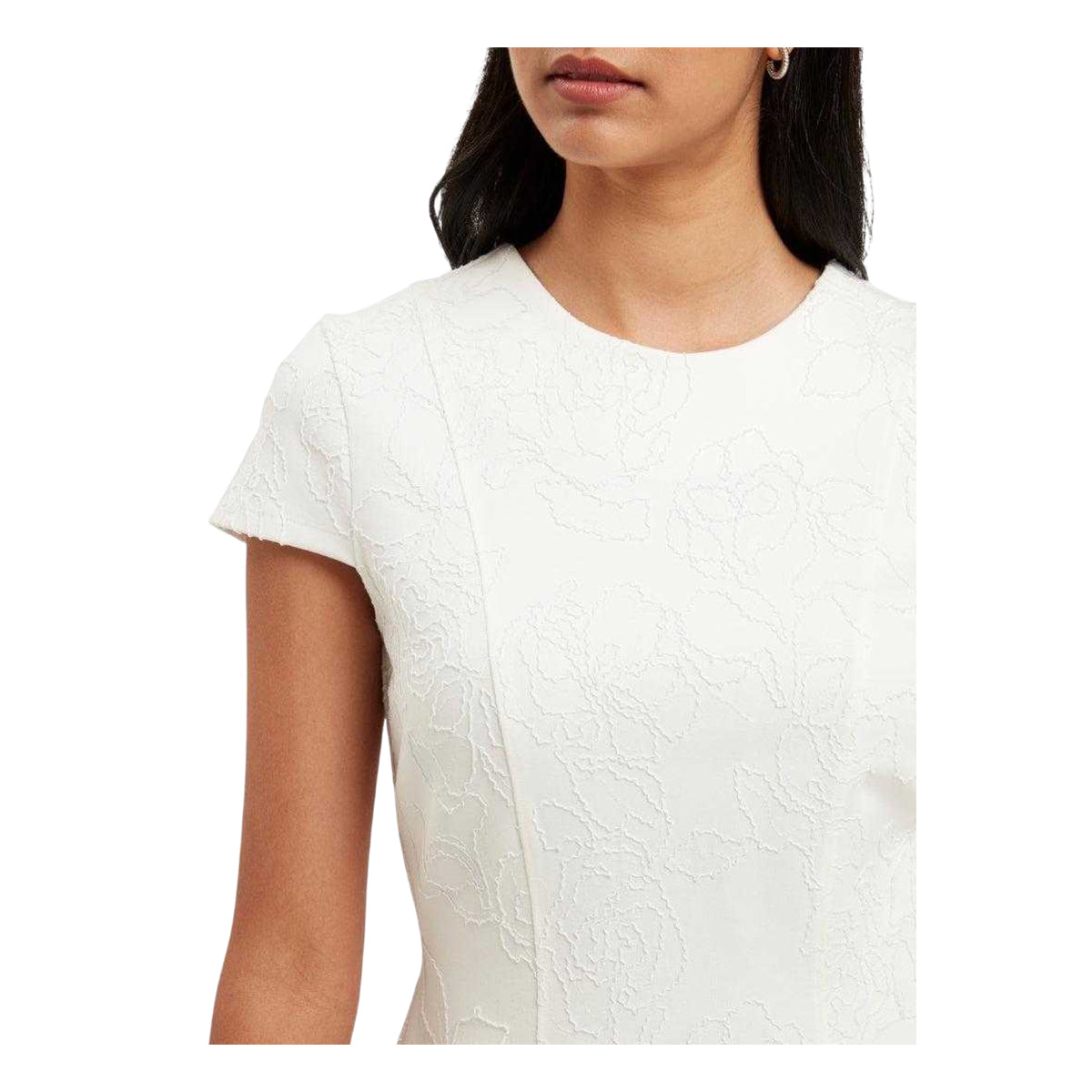 Ivory - Pack Shot - Ted Baker Womens-Ladies Codaa Embroidered Ponte Skater Dress