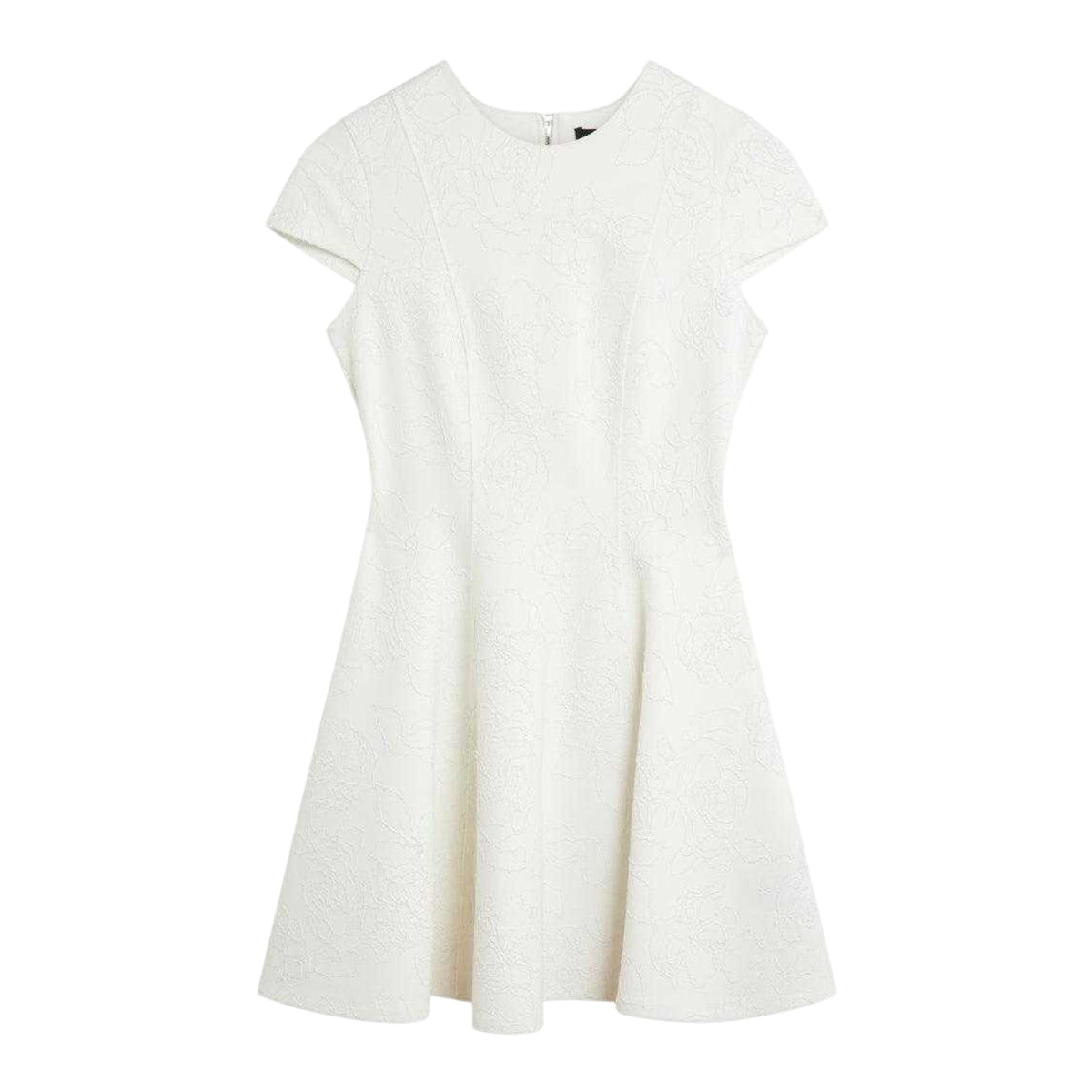 Ivory - Front - Ted Baker Womens-Ladies Codaa Embroidered Ponte Skater Dress