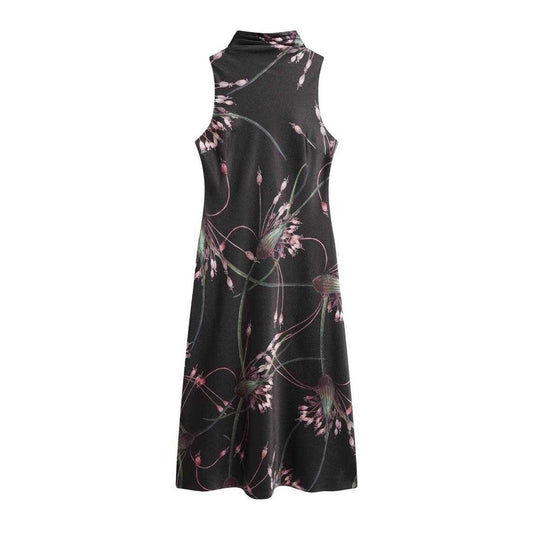 Black - Front - Ted Baker Womens-Ladies Anuta Printed Cowl Neck Midi Dress