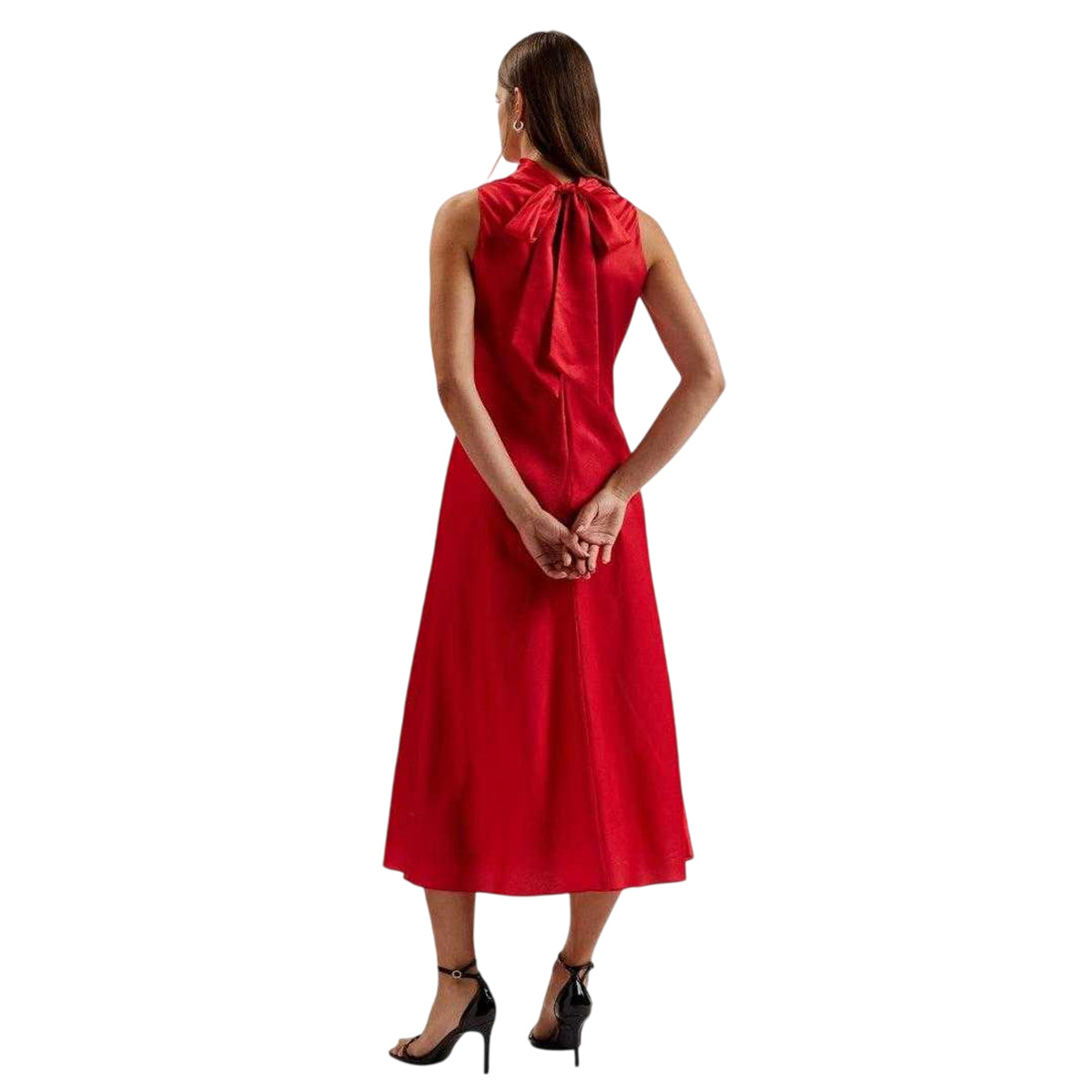 Red - Back - Ted Baker Womens-Ladies Aliara Floral Cowl Neck Midi Dress