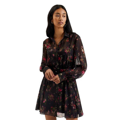 Black - Side - Ted Baker Womens-Ladies Ebene Printed Collared Dress
