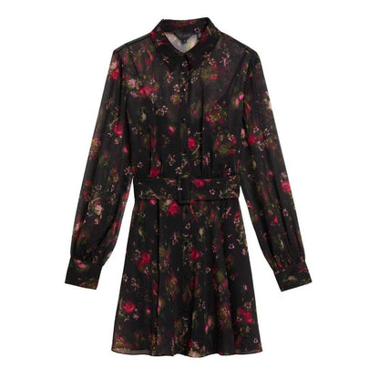 Black - Front - Ted Baker Womens-Ladies Ebene Printed Collared Dress