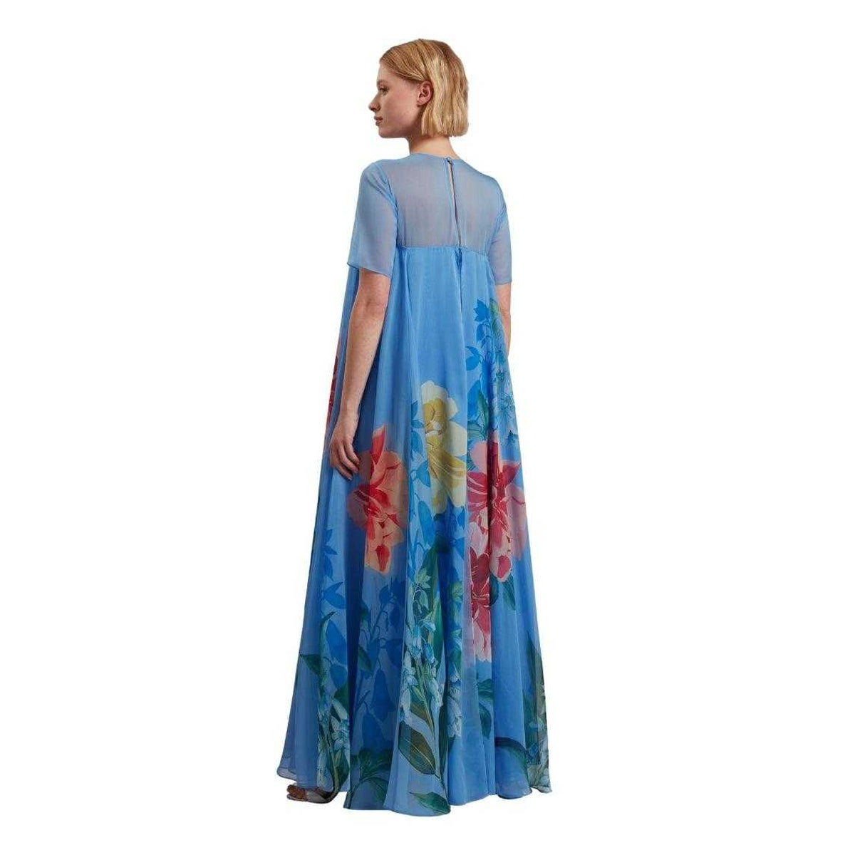 Mid Blue - Back - Ted Baker Womens-Ladies Marie Capped Sleeved Maxi Dress