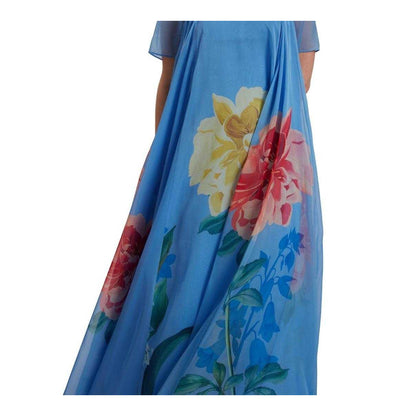 Mid Blue - Lifestyle - Ted Baker Womens-Ladies Marie Capped Sleeved Maxi Dress