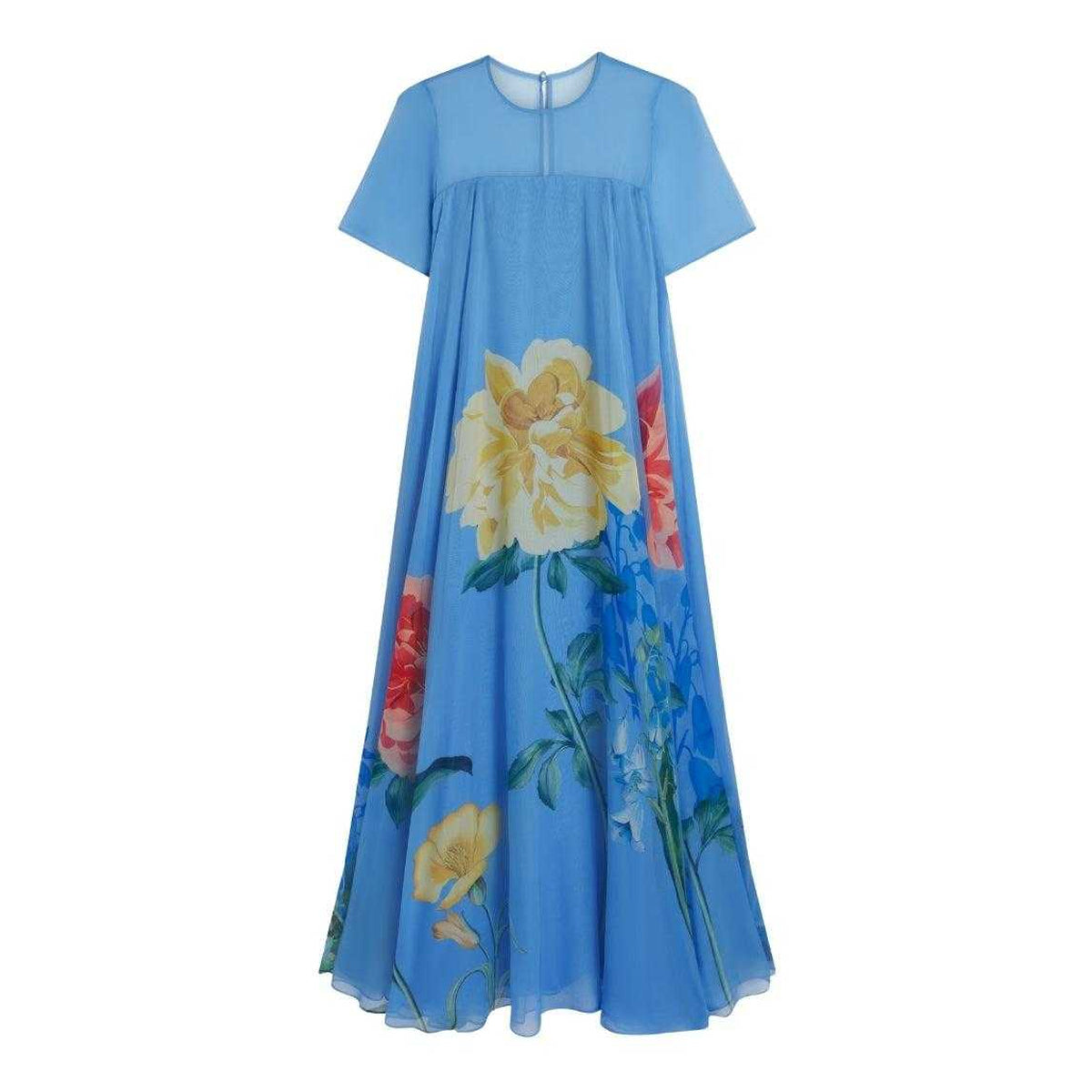 Mid Blue - Front - Ted Baker Womens-Ladies Marie Capped Sleeved Maxi Dress