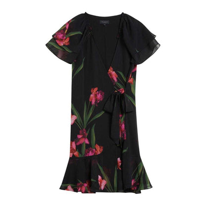 Black - Front - Ted Baker Womens-Ladies Angel Sleeve Mini Dress