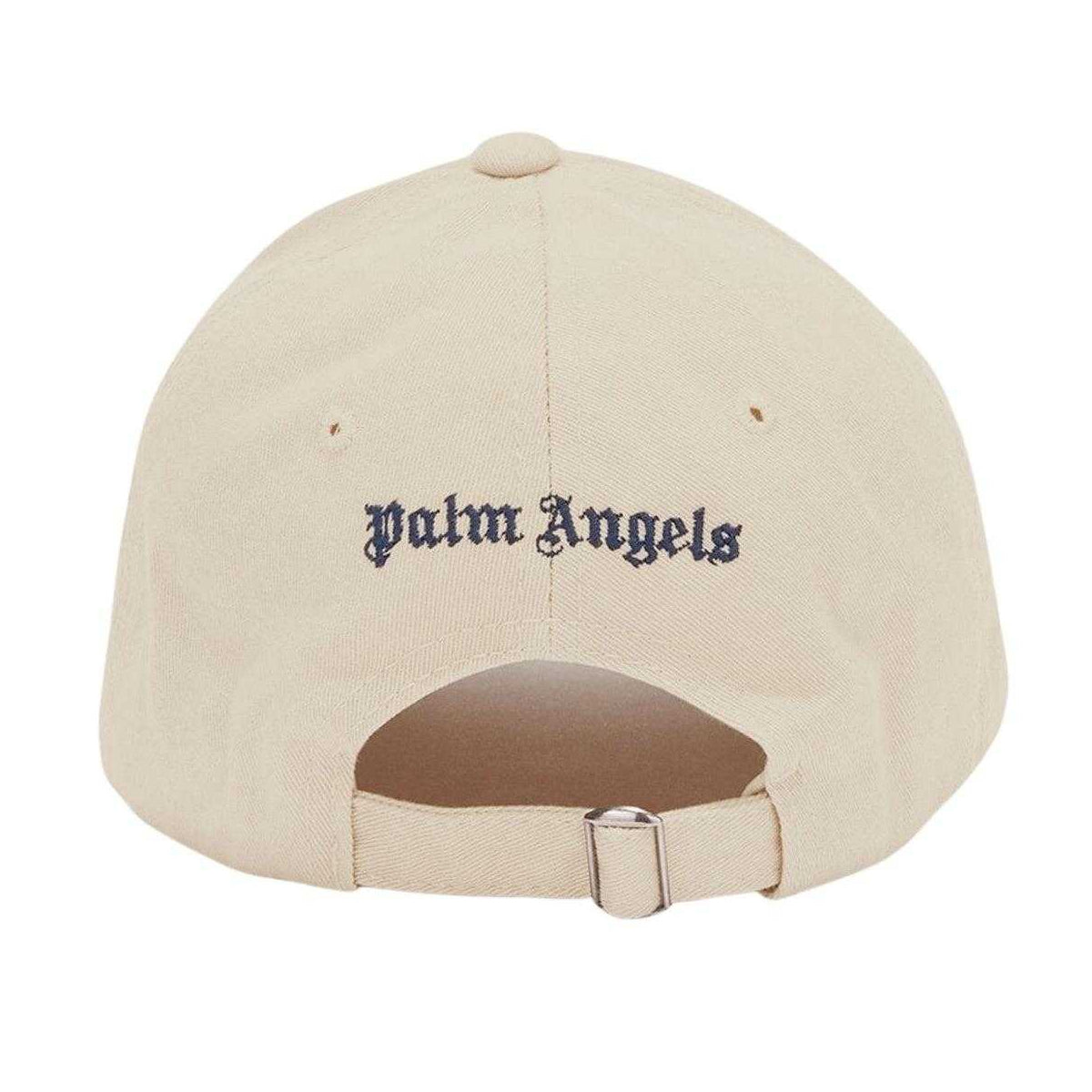 Cream - Back - Palm Angels Classic Logo Cotton Baseball Cap